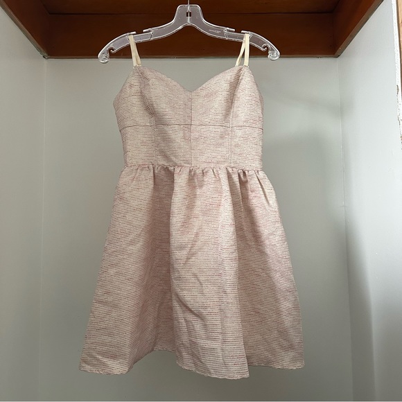 Aritzia Talula pink & cream striped strapless/spaghetti strap dress size 8 - Picture 1 of 6